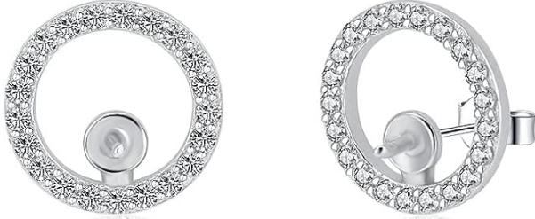 Silver CZ Stud Earrings
