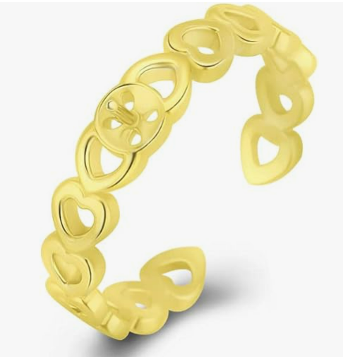 Gold Plated 925 Sterling Silver Adjustable Pearl Ring with Round Oyster Opening