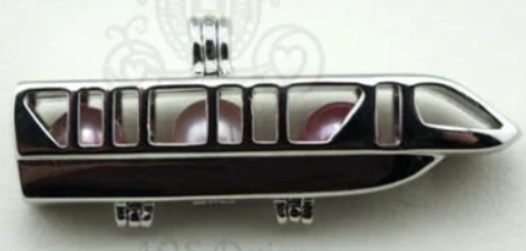 Disney Monorail Pearl Cage Pendant Necklace – Silver Plated Vacation Charm