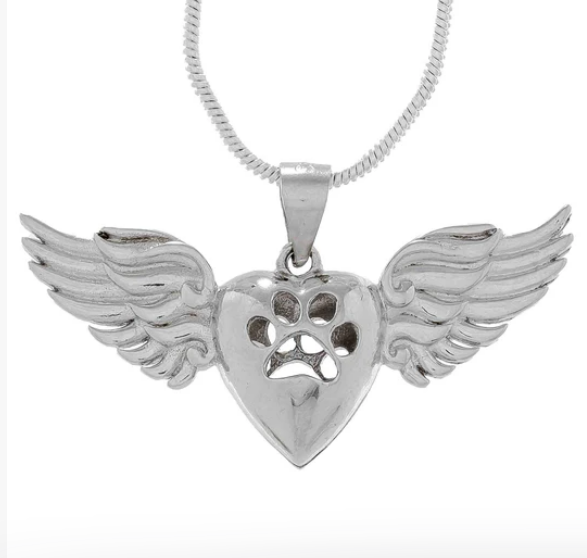 Paw Print Heart with Wings