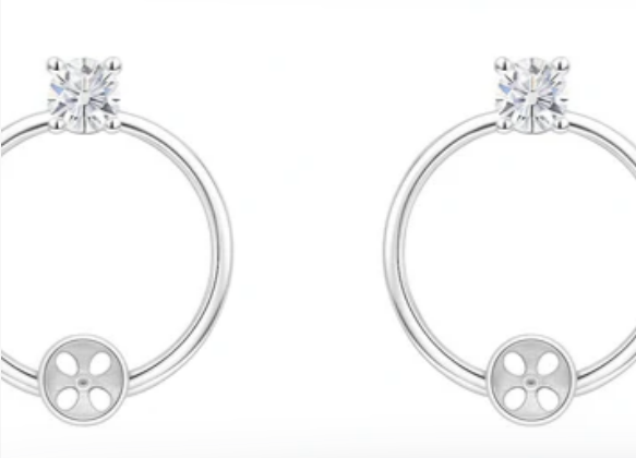 Rhinestone Circle Earrings