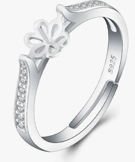 Side CZ Post Ring