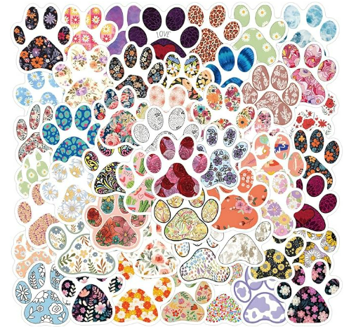 Paw Print Patterned Stickers