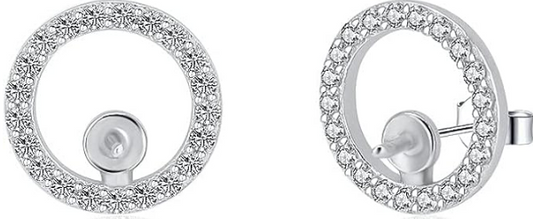 Silver CZ Stud Earrings