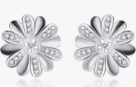 Flower Bloom CZ Earrings