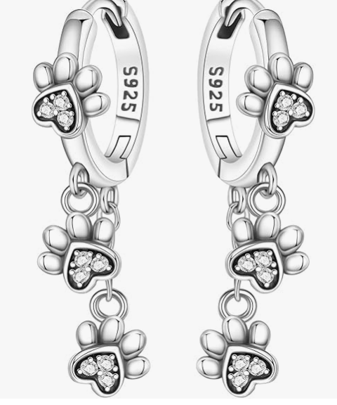 Paw Print Dangle Earrings