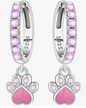 Pink Paw Print Hoops