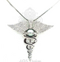 Nurse Pearl Cage Pendant Necklace – Sterling Silver Plated with Crystal Accents