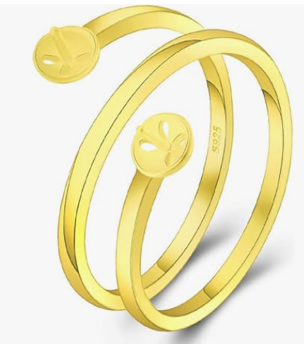 Simple Double Gold Adjustable Pearl Ring Mounting