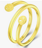 Simple Double Gold Adjustable Pearl Ring Mounting