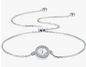 925 Sterling Silver CZ Circle Bracelet with Round Oyster Opening