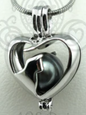 Cat Silhouette Heart Pearl Cage Pendant Necklace – Kitty Kat Charm