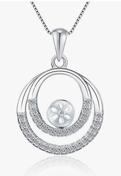 925 Sterling Silver Pendant Mount with Round Oyster Opening