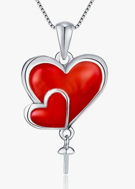 Double Red Hearts Pendant
