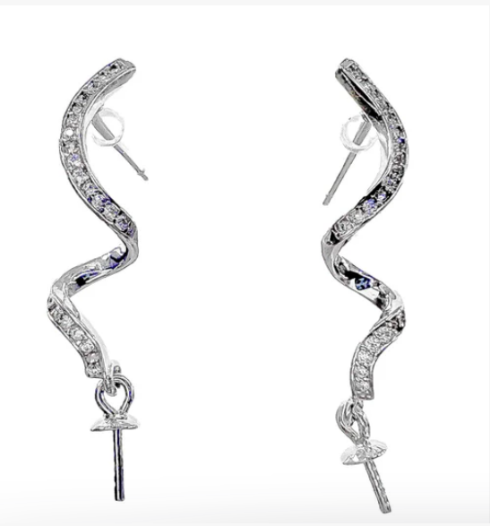 Double Swirl Rhinestone Earrings