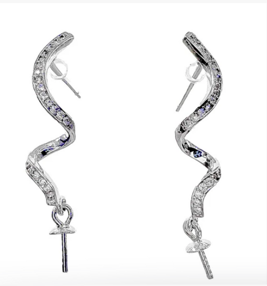 Double Swirl Rhinestone Earrings