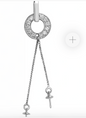 925 Sterling Silver CZ Circle Twin Chain Pearl Pendant