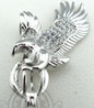 Eagle Pearl Cage Pendant Necklace – Silver Plated with Crystal Accents