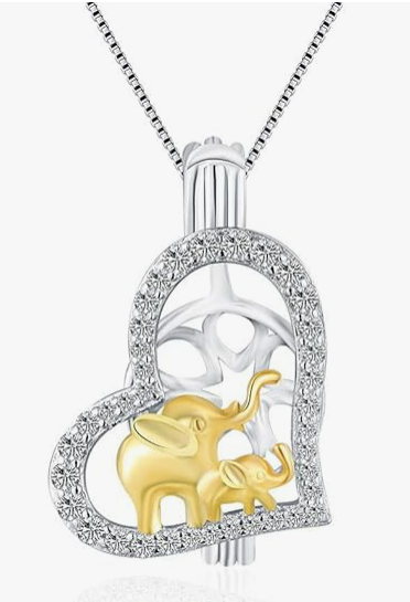 Elephant Mom Pearl Cage Pendant