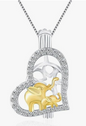 Elephant Mom Pearl Cage Pendant