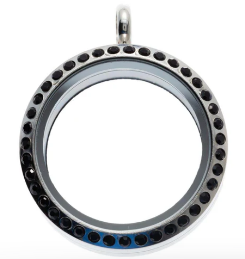 Black Rhinestone Locket