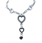 Glass Locket Pendant Magnetic - Dual Heart Dangle Rhinestone