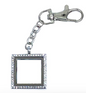 Square CZ Locket Keychain