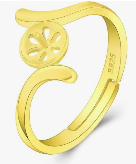 Gold Plated 925 Sterling Silver Simple Ring