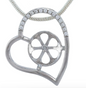 925 Sterling Silver Heart Pearl Pendant Mount with Oyster Opening