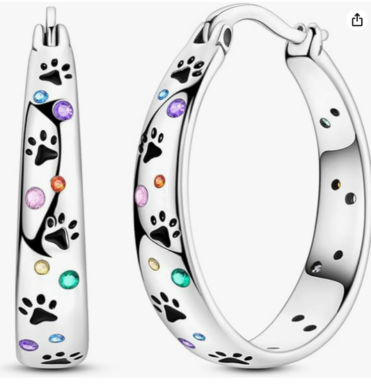 Paw Print Hoops