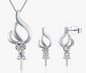 Wing earring and necklace set