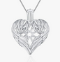 925 Sterling Silver Winged Heart Edison Cage Pendant