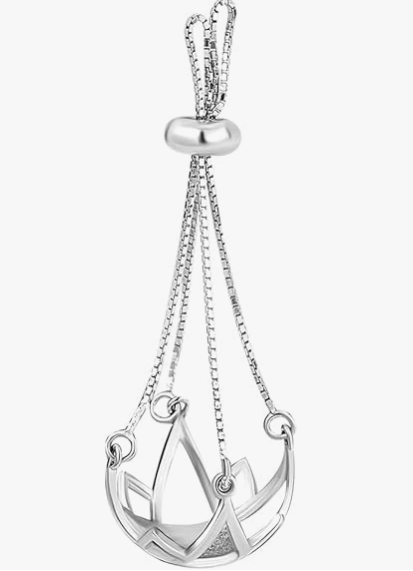925 Sterling Silver Round Edison Cage Pendant
