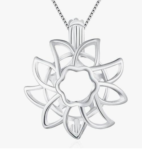 925 Sterling Silver Sunflower Edison Cage Pendant