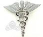 Caduceus Pearl Cage Charm – Sterling Silver with Crystal Accents