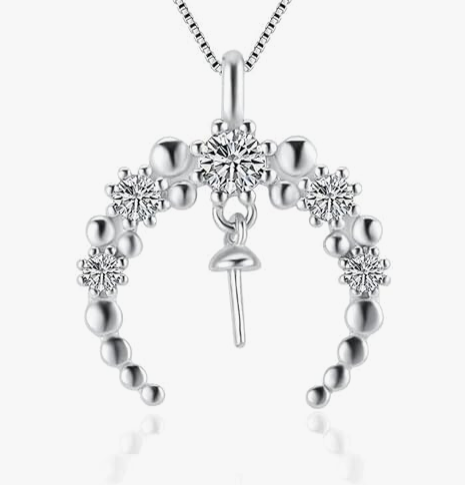 Moon bail CZ necklace