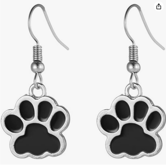 Paw Print Hook Earrings