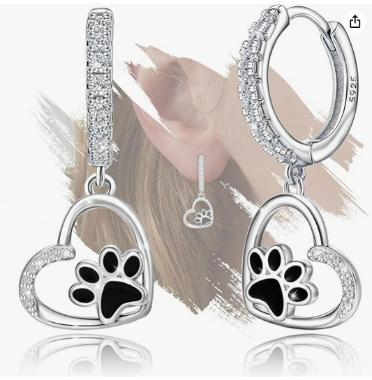 Paw Print Hoop Dangle