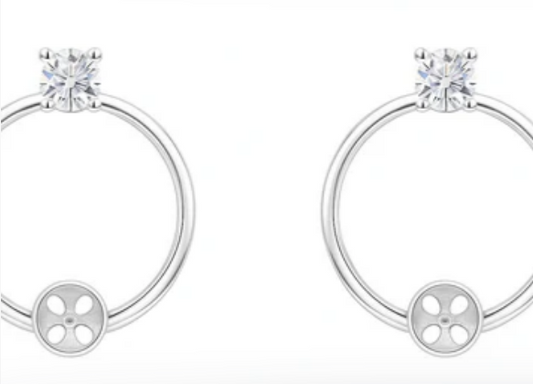 Rhinestone Circle Earrings