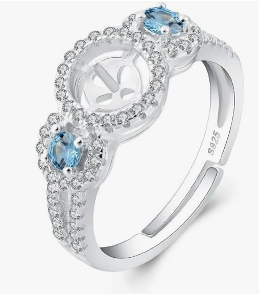 Blue Cubic Zirconia Ring