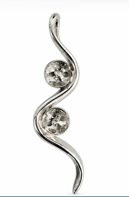 Silver Duo Swirl Necklace