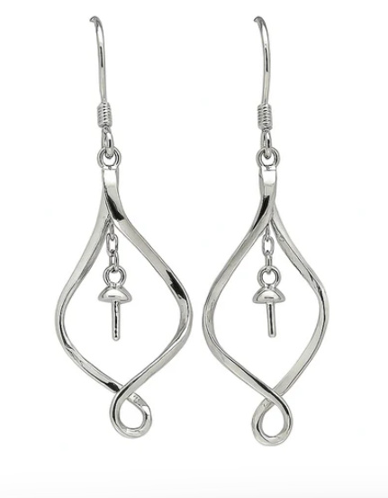 Silver Twist Drop Earrings
