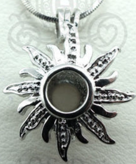 Sun Pearl Cage Pendant Necklace – Silver Plated Rapunzel Sun Charm