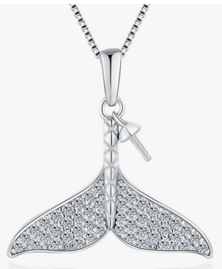 Whale Tale Necklace CZ
