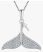 Whale Tale Necklace CZ